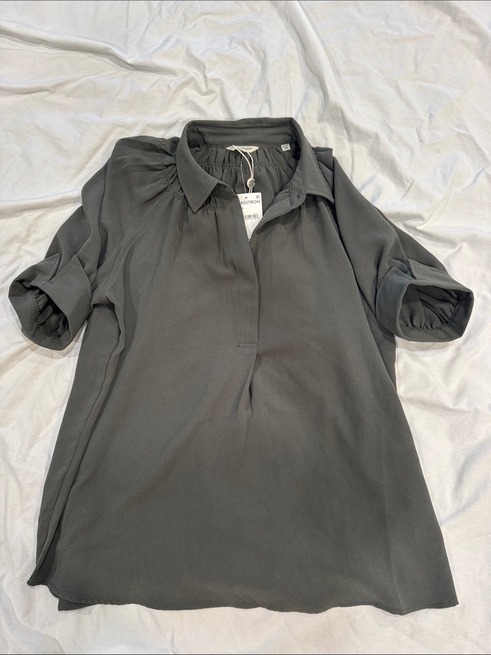 Max Studio Dark Gray Collared Tunic